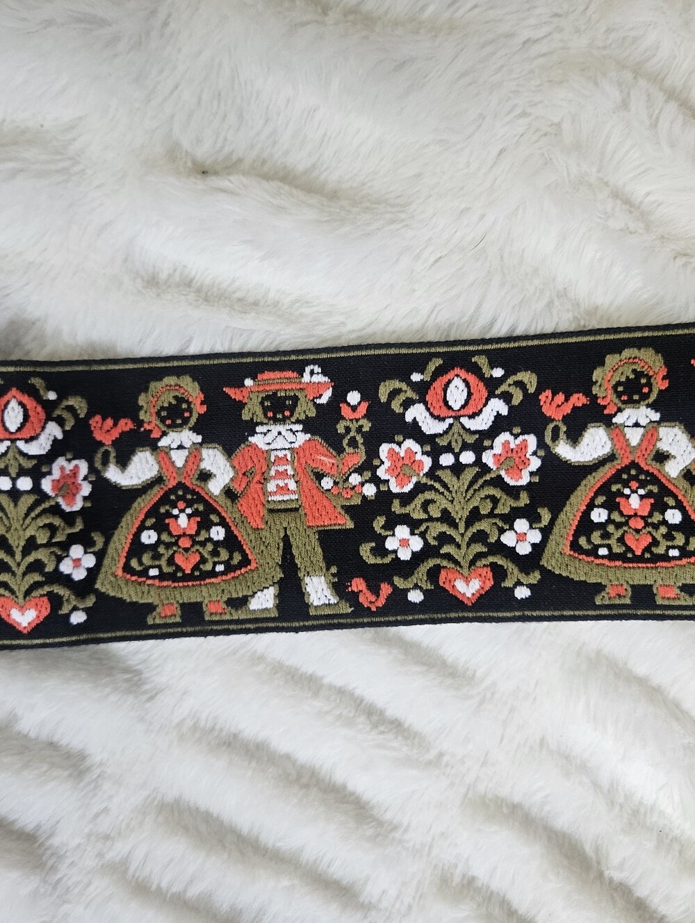 Vintage Embroidered European Ribbon Piece